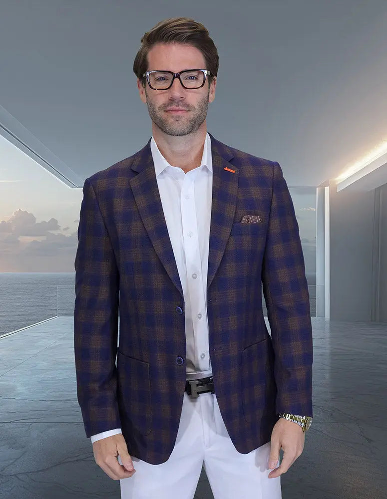 Statement Valentin-3 Navy Super 200's Italian Wool Blazer