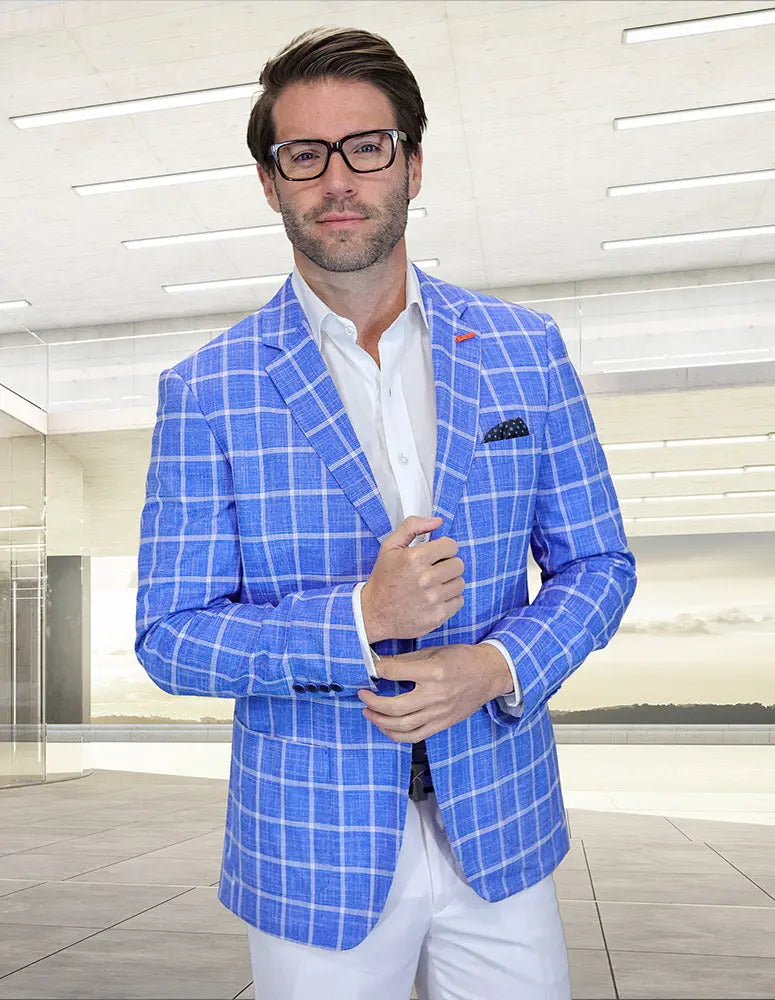 Statement Valentin-1 Steelblue Super 200's Italian Wool Blazer