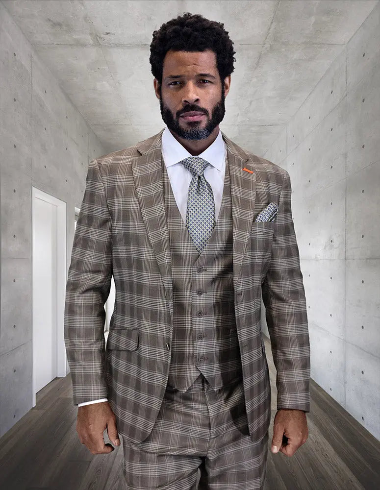Statement Zilo-1 Coco Super 200's Italian Wool Vested Suit