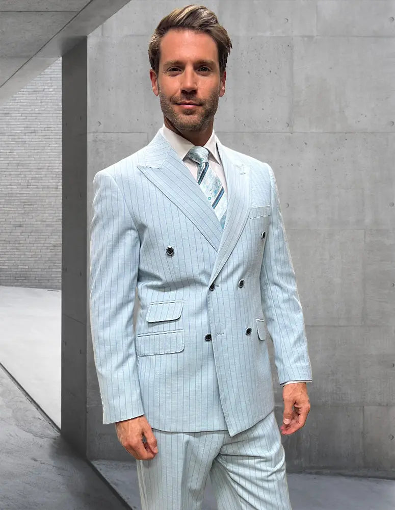 Statement Antonio Aqua Italian Wool Suit