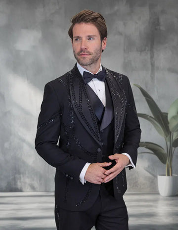 Statement Chic Black Vest Tuxedo