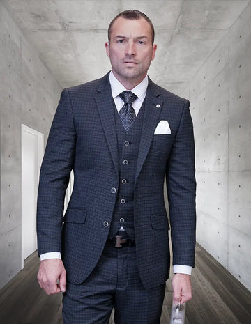 Statement Salote Black Super 200's Italian Wool/Cashmere Vested Suit