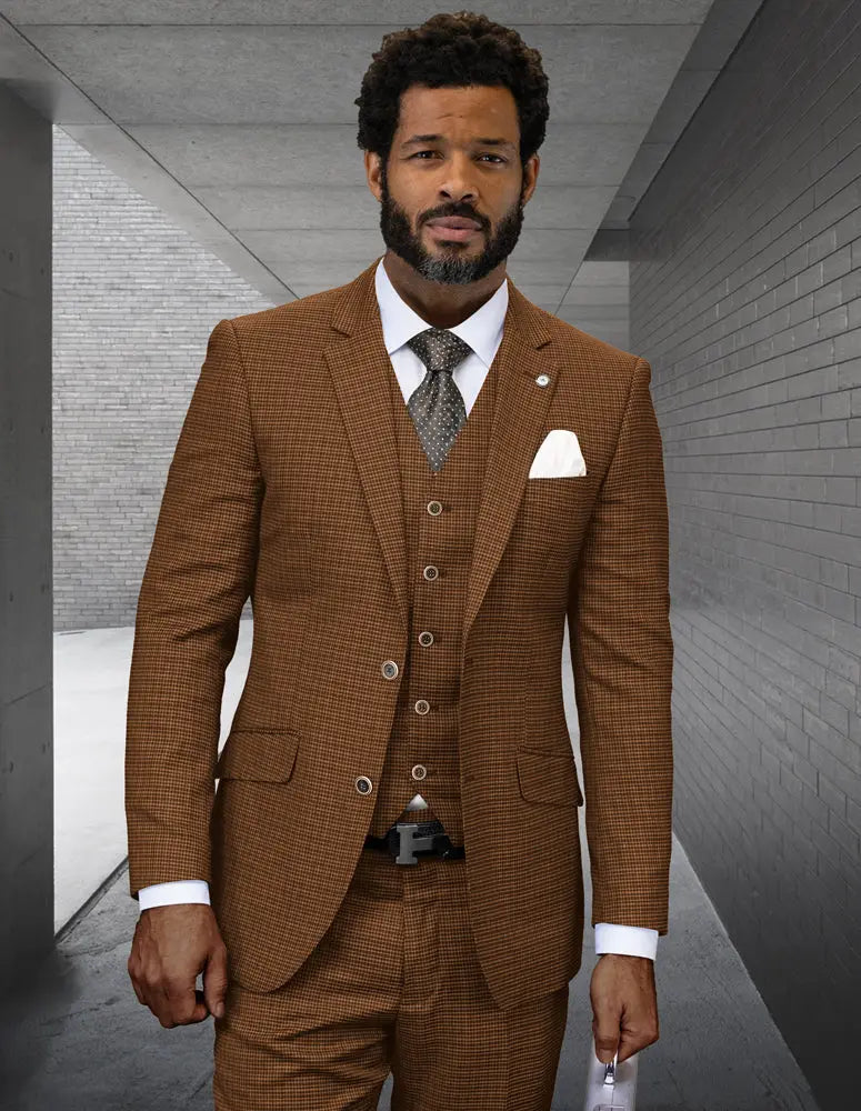 Statement Angel-4 Copper Super 200's Italian Wool Vested Suit