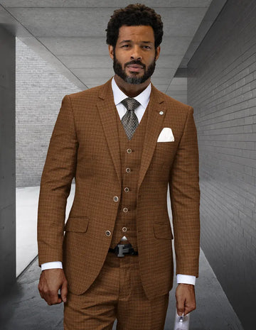 Statement Angel-4 Copper Super 200's Italian Wool Vested Suit