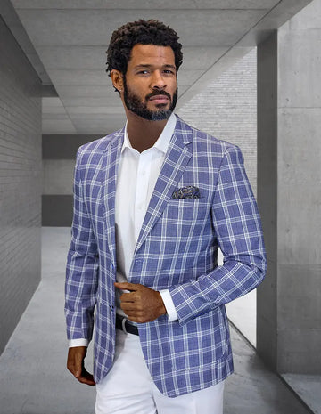 Statement Valentin-5 Blue Super 200's Italian Wool Blazer