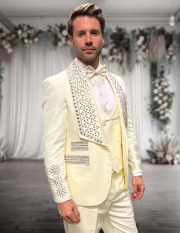 Statement Bella Offwhite Vest Tuxedo