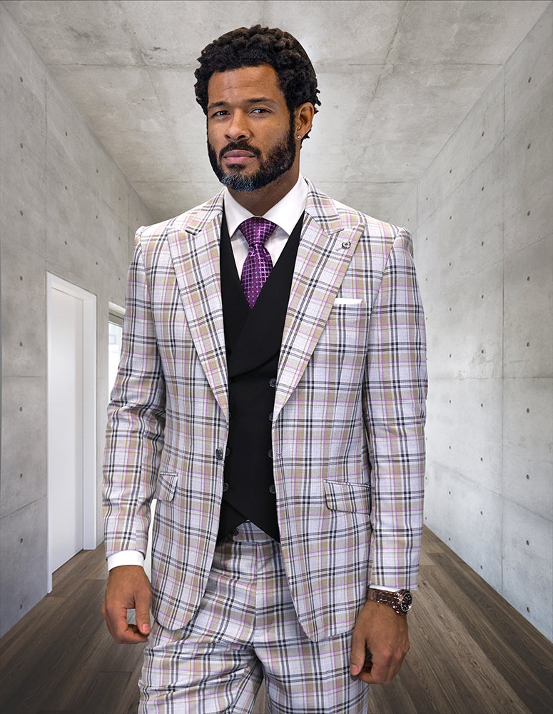 Statement Vecci Gray Super 180's Italian Wool Vested Suit