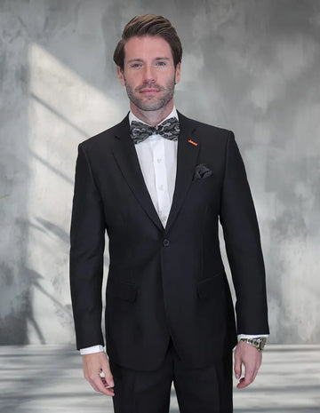 Statement Vernaza Black Super 200's Italian Wool Suit