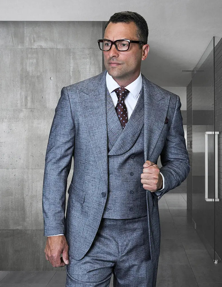 Statement Verona Gray Super 200's Italian Wool Vested Suit
