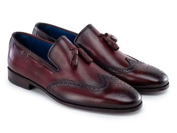 Paul Parkman Men's Bordeaux Wingtip Tassel Loafers (ID#WL34-BRD) PAUL PARKMAN