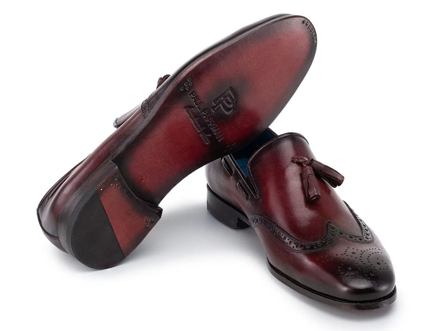 Paul Parkman Men's Bordeaux Wingtip Tassel Loafers (ID#WL34-BRD) PAUL PARKMAN