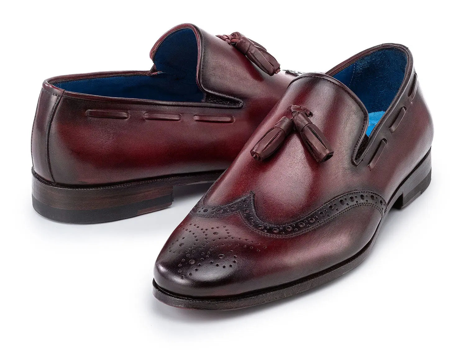Paul Parkman Men's Bordeaux Wingtip Tassel Loafers (ID#WL34-BRD) PAUL PARKMAN