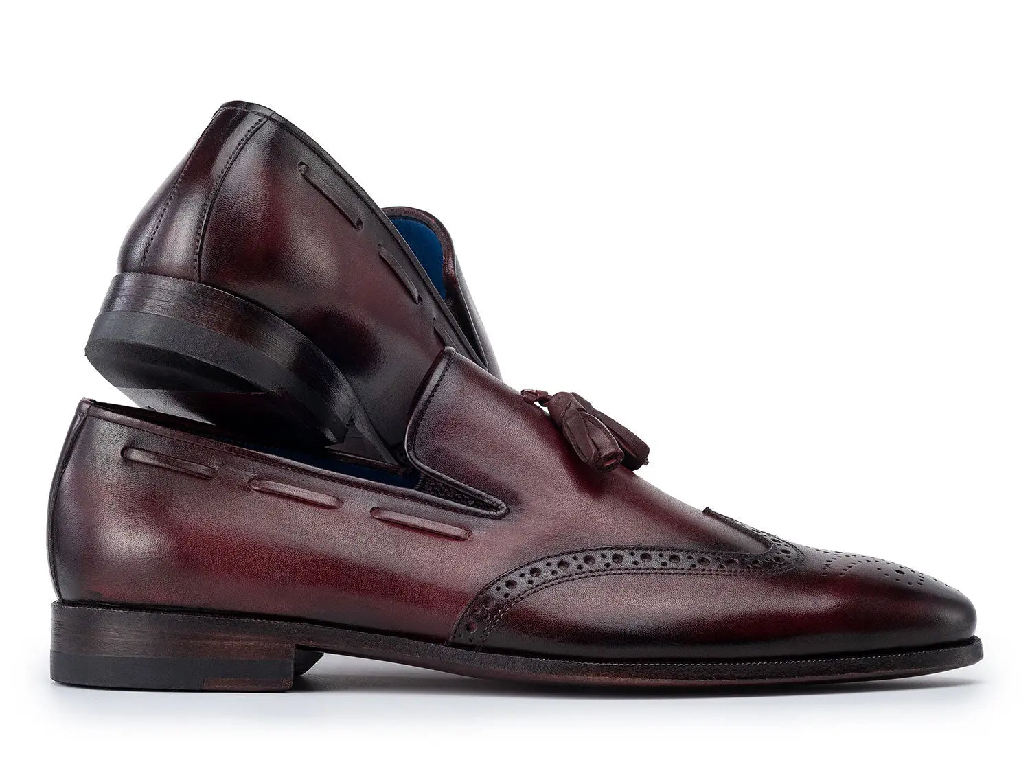 Paul Parkman Men's Bordeaux Wingtip Tassel Loafers (ID#WL34-BRD) PAUL PARKMAN