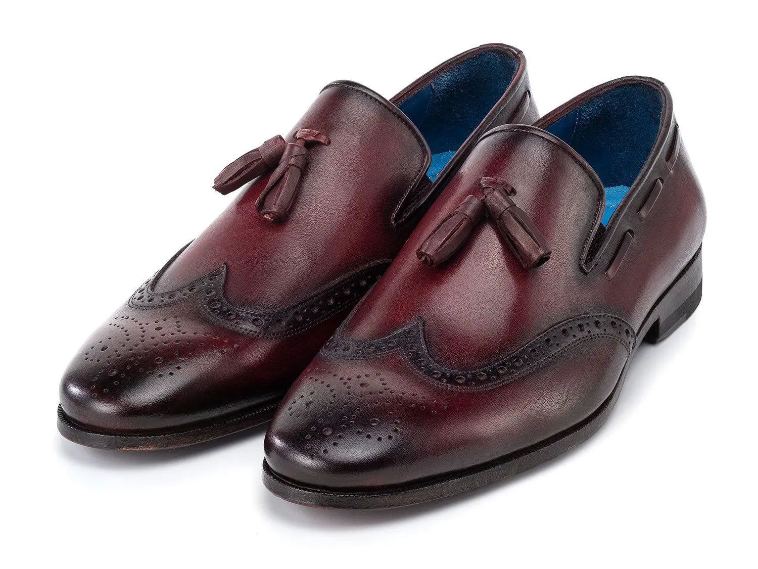 Paul Parkman Men's Bordeaux Wingtip Tassel Loafers (ID#WL34-BRD) PAUL PARKMAN