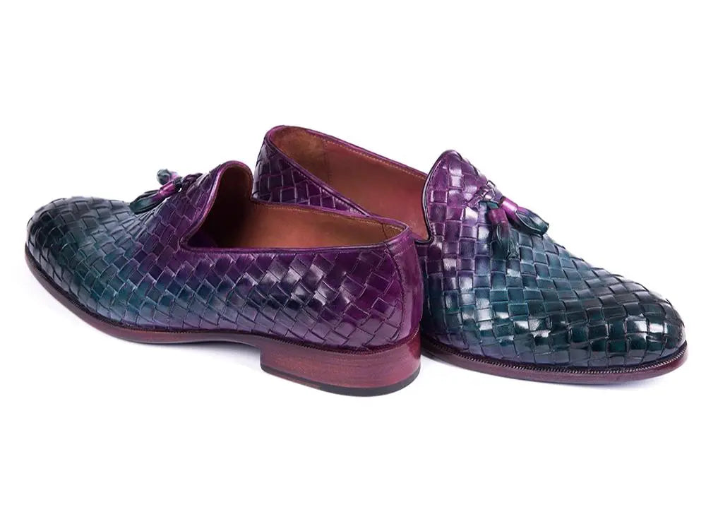 Paul Parkman Men's Multicolor Woven Genuine Leather Tassel Loafers (ID#WVN88-MIX) PAUL PARKMAN