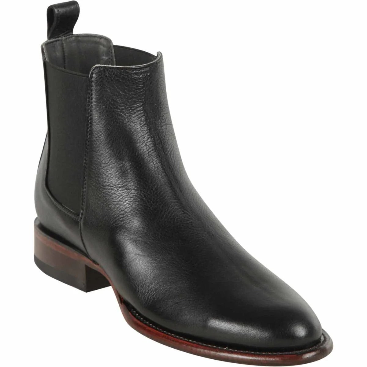 Los Altos 69B2105 Men's Black Genuine Belmont Oval Toe Short Boots