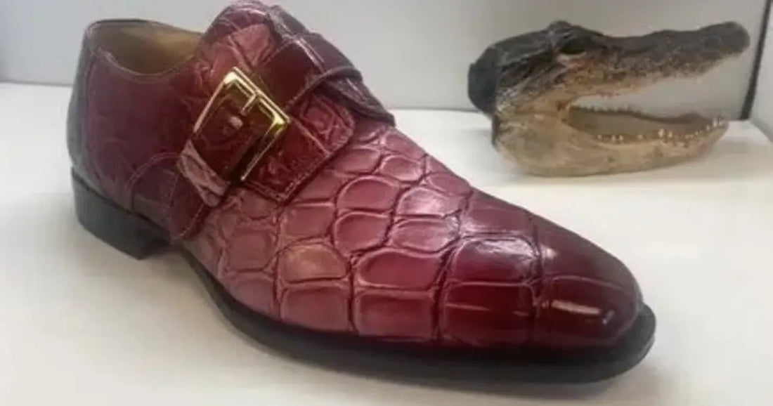 Mauri 4853 Multi Ruby Genuine Alligator Monk Strap Shoes
