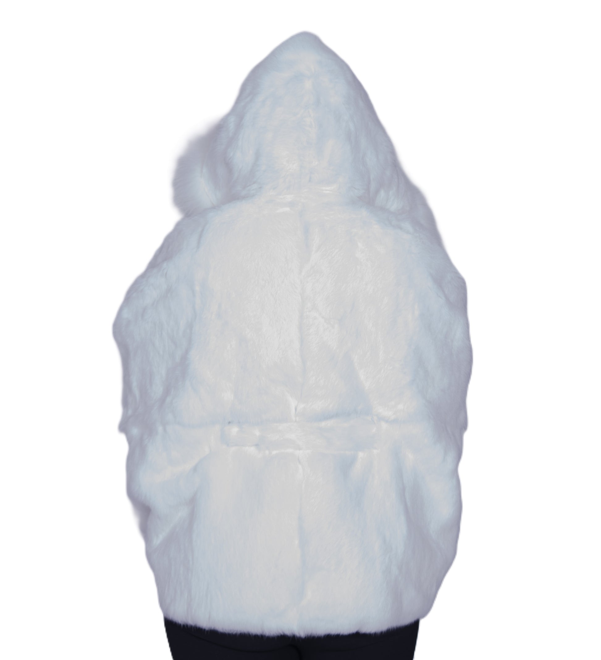 Verona Women's W05C07 White Genuine Rabbit Poncho