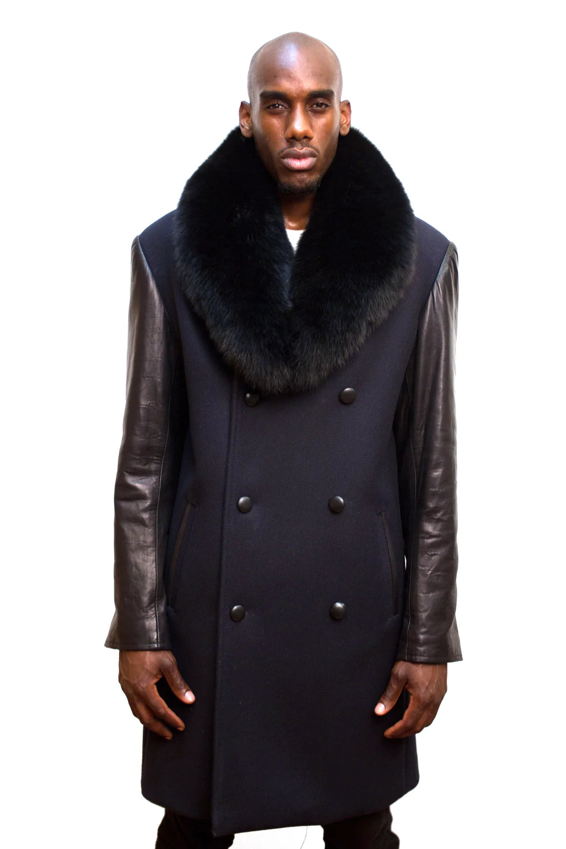 Jakewood 3110 Navy/Black Genuine Xman Double Breasted Wool Jacket