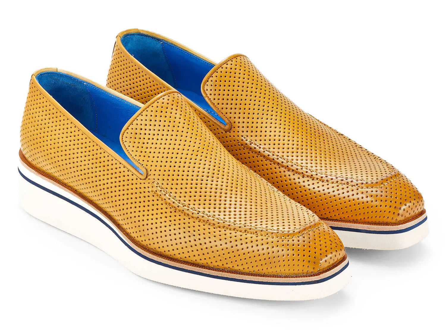 Paul Parkman Men's Beige Smart Casual Perforated Genuine Leather Loafers (ID#186-PR-BEJ) PAUL PARKMAN