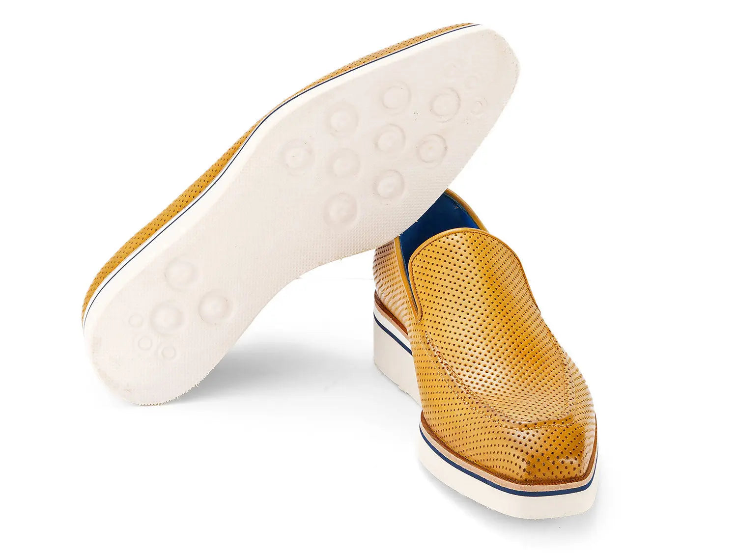 Paul Parkman Men's Beige Smart Casual Perforated Genuine Leather Loafers (ID#186-PR-BEJ) PAUL PARKMAN
