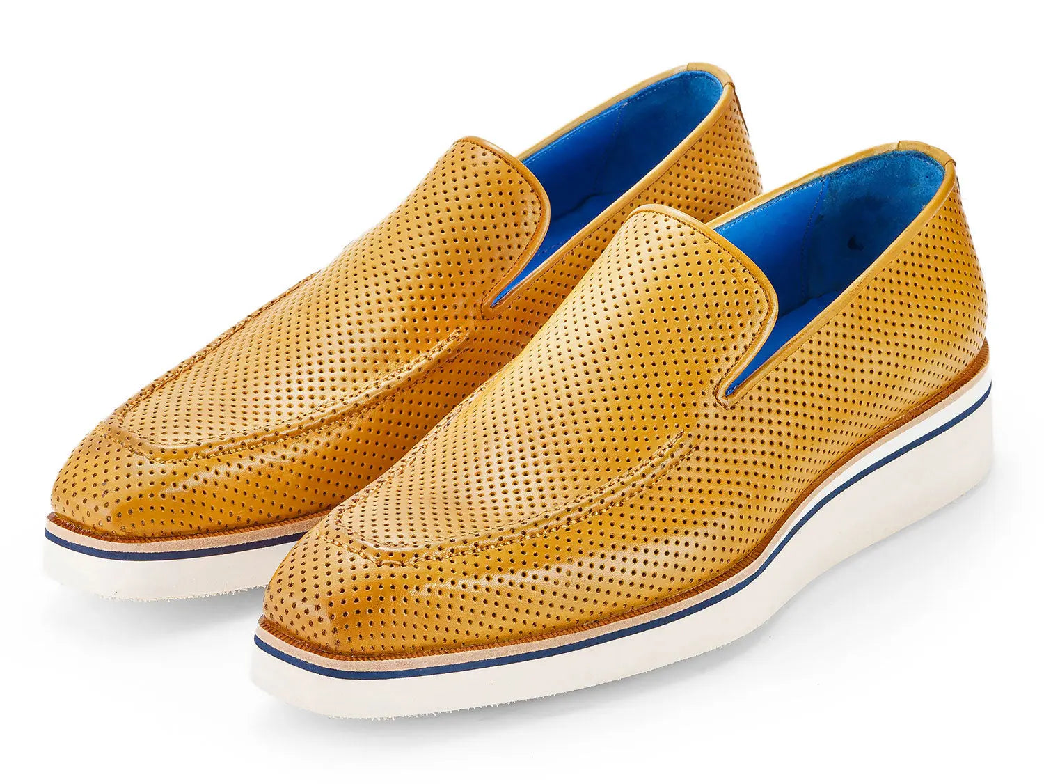 Paul Parkman Men's Beige Smart Casual Perforated Genuine Leather Loafers (ID#186-PR-BEJ) PAUL PARKMAN