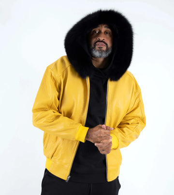 Jakewood 2066F Yellow Genuine Lambskin Leather Jacket