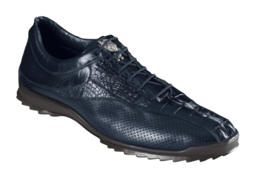 Los Altos ZC090110 Men's Navy Genuine Zig Zag Caiman Crocodile Tail  Sneakers