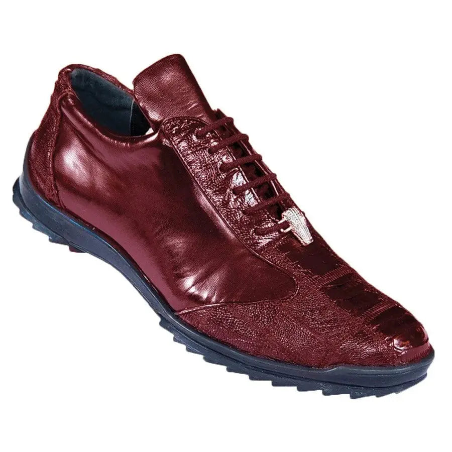 Los Altos ZC091906 Men's Burgundy Genuine Zig Zag Ostrich Leg Casual Shoes