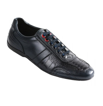 Los Altos ZC100510 Men's Navy Blue Genuine Ostrich Leg Sneakers