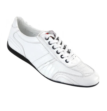 Los Altos ZC100528 Men's White Genuine Ostrich Leg Sneakers