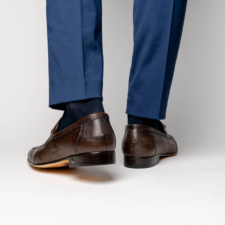 Los Altos ZLD010716 Men's Faded Brown Genuine Teju Lizard Loafers