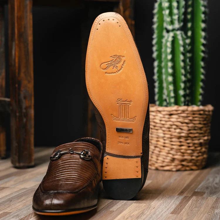 Los Altos ZLD010716 Men's Faded Brown Genuine Teju Lizard Loafers