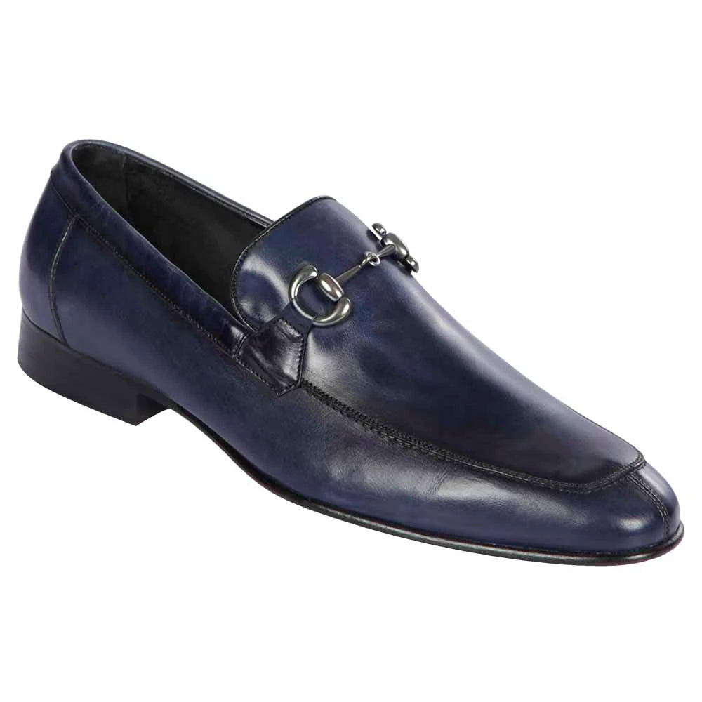 Los Altos ZLD018010 Men's Faded Navy Blue Genuine Calf Leather Loafers