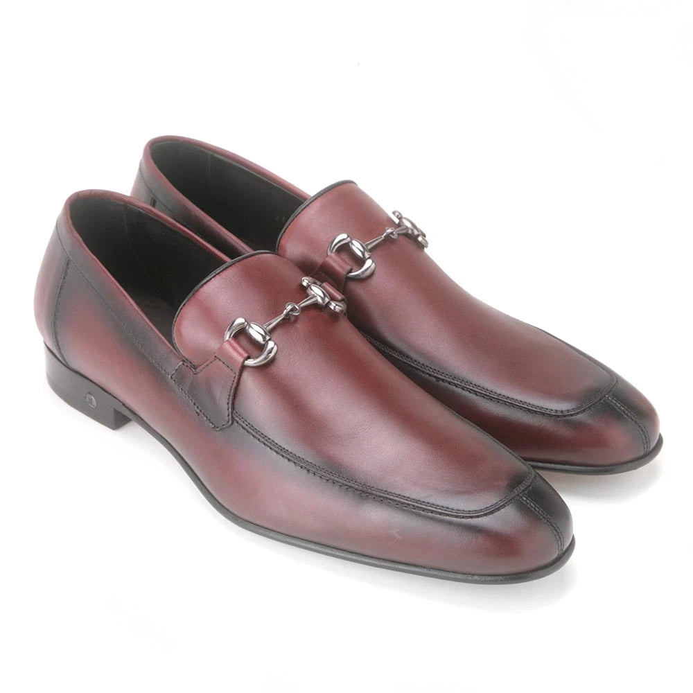 Los Altos ZLD018043 Men's Faded Burgundy Genuine Calf Leather Loafers