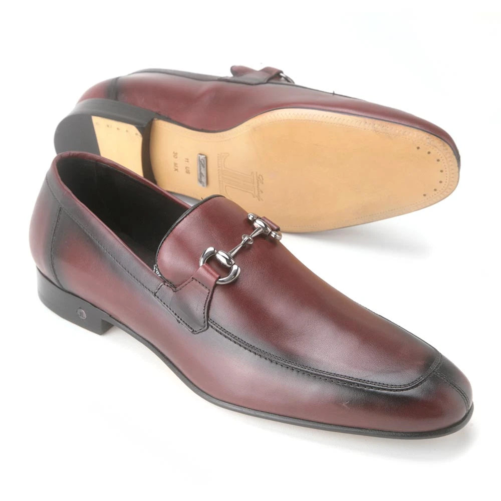 Los Altos ZLD018043 Men's Faded Burgundy Genuine Calf Leather Loafers