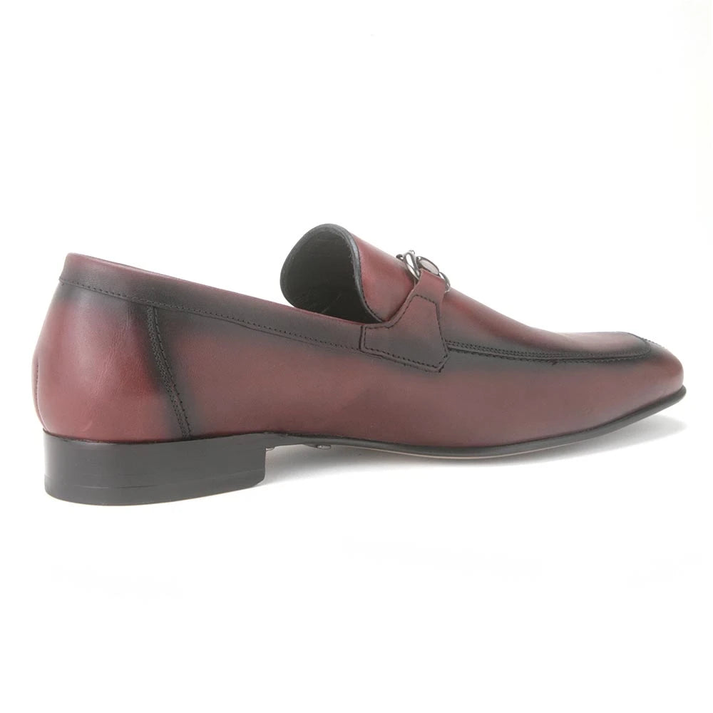 Los Altos ZLD018043 Men's Faded Burgundy Genuine Calf Leather Loafers