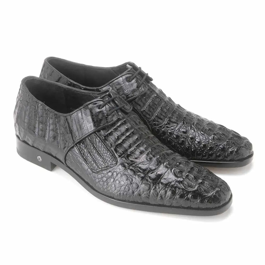 Los Altos ZLM020205 Men's Black Genuine Caiman Hornback Oxfords