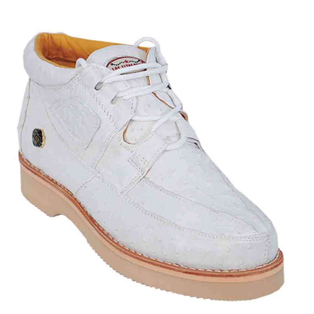 Los Altos ZA060328 Men's White Genuine Full Ostrich Casual Shoes