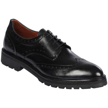 Los Altos ZLM058005 Men's Black Genuine Calf Leather Oxfords