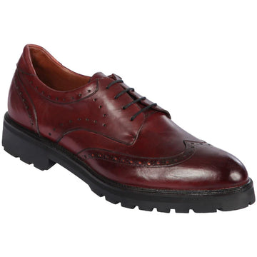 Los Altos ZLM058043 Men's Faded Burgundy Genuine Calf Leather Oxfords