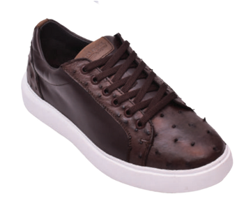 Los Altos ZSM010307 Men's Brown Genuine Ostrich Sneakers