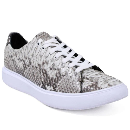 Los Altos ZSM025749 Men's Natural Genuine Python Sneakers