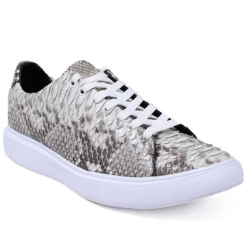Los Altos ZSM025749 Men's Natural Genuine Python Sneakers