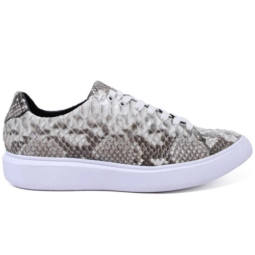 Los Altos ZSM025749 Men's Natural Genuine Python Sneakers
