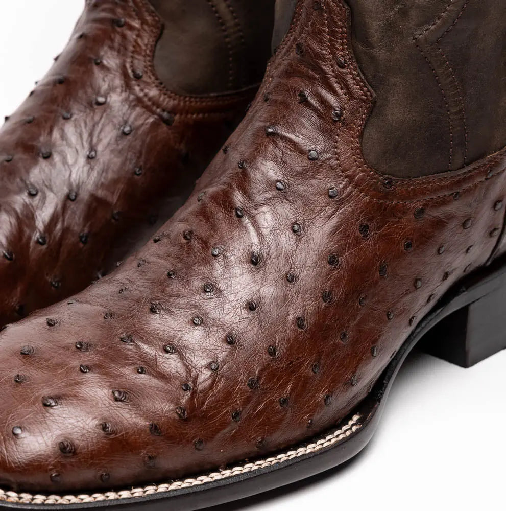 Marco Di Milano Alabama Kango Tabac Genuine Ostrich Cowboy Boots