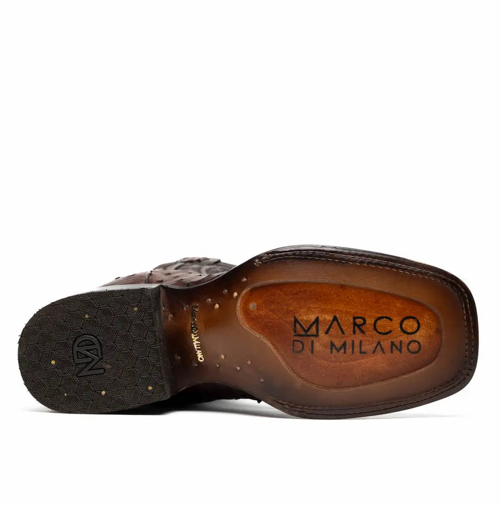Marco Di Milano Alabama Kango Tabac Genuine Ostrich Cowboy Boots