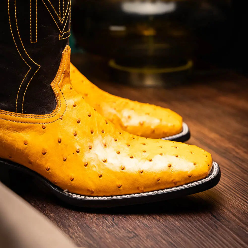 Marco Di Milano Alabama Buttercup Genuine Ostrich Cowboy Boots