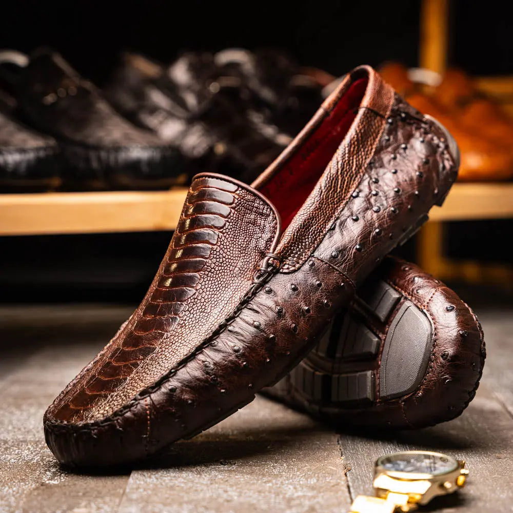 Marco Di Milano Alba Kango Tabac Genuine Caiman Crocodile/Lizard Loafers