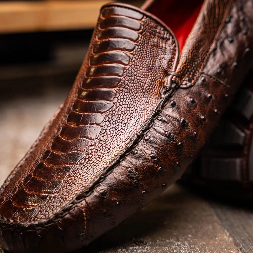 Marco Di Milano Alba Kango Tabac Genuine Caiman Crocodile/Lizard Loafers